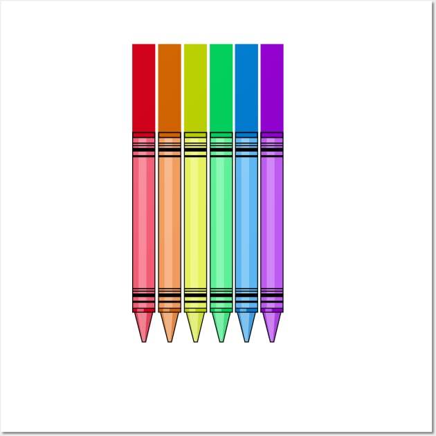 Rainbow Crayon Wall Art by adamzworld